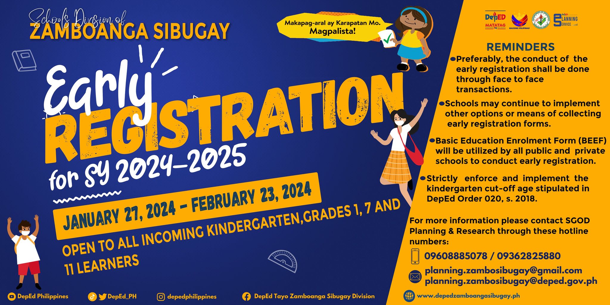 Early Registration for SY 2024-2025