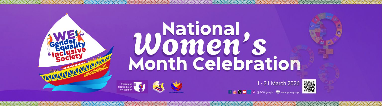 2026 National Women’s Month Celebration banner featuring the theme 'Lead like the Babaylans, Filipinas!' and empowering visuals